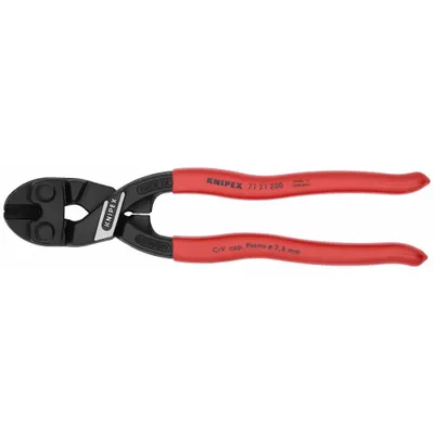 KNIPEX Bolt Cutters: Plastic, For 1/4 in Max Dia Soft Steel, For 3/16 in Max Dia Medium Steel - Miniature Bolt & Chain Cutters