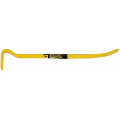 STANLEY High Visibility Wrecking Bar: Claw End, 24 in Overall Lg, 3/4 in Bar Wd - Wrecking Bars