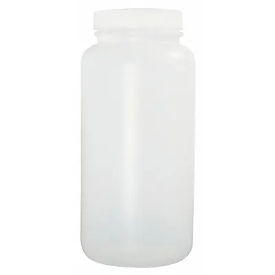 QORPAK Sampling Bottle: HDPE, 950 mL, 32 fl oz, Closure Included, Natural, 53-400 - HDPE Wide Mouth Round Lab Bottles