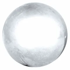This steel ball is a replacement component for Dayton pallet jacks, specifically model 4YX97. It is used in the steering or load-rolling mechanism to restore proper function. The silver-finished part is a direct-fit replacement for maintaining material handling equipment.