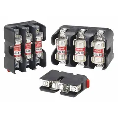 Single-pole open block design for UL Class T fuses. Rated 300 V AC with box lug terminals and non-indicating type. Used in industrial power distribution, panelboards, and control circuits requiring branch circuit protection.