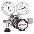 Two-stage regulator for air and inert gases. Features a CGA 346 inlet connection and 1/4" NPT male outlet. Neoprene diaphragm. Maximum outlet pressure 50 psig. Used in gas systems requiring stable pressure reduction.