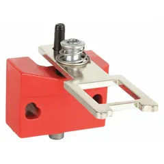 Straight pivoting actuator key for safety-interlock switches, compatible with XCSA, XCSB, XCSC, XCSE, XCSLE, and XCSLF series. Used to actuate safety-interlock switches in industrial machinery and guarding systems for safe access control.