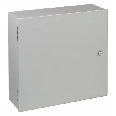 HOFFMAN Enclosure: Steel, 20 in x 20 in x 7 in, NEMA 1, Solid Cover, Hinged - Steel Indoor Enclosures with Hinged Covers
