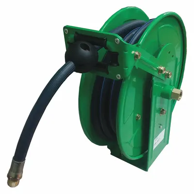 SPEEDAIRE Spring Return Hose Reel: 35 ft (1/2 in I.D.), 3/8 in MNPT, 300 psi Max Op Pressure - Standard Air or Water Spring-Return Hose Reels