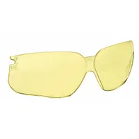 This amber replacement lens is designed for Honeywell Genesis® Series safety glasses. It features a scratch-resistant coating and U6 ultra-violet scale protection for enhanced UV filtration in industrial environments