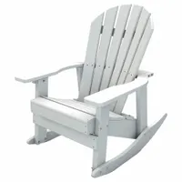 ULTRASITE Adirondack Rocking Chair: White, White, Vandal Resistant, 16 1/4 in Seat Ht, Resinwood (MPN PB ADCHAWHI)