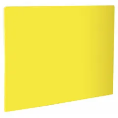 Yellow polyethylene cutting board measuring 15 inches wide by 20 inches long. NSF certified for food-contact safety. Suitable for commercial kitchen food preparation tasks such as cutting, chopping, and slicing.