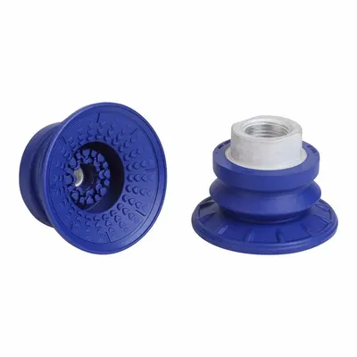 SCHMALZ Vacuum Pad Assembly: Bellows, 1.5 Folds, G3/8 in, 56 mm Pad Dia, NBR, Blue - Bellows Type Automotive Industry Vacuum Pad Assemblies