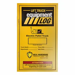 This 4-pack of replacement log books is designed for documenting daily inspections and maintenance of electric pallet trucks. Compatible with model 70-1064-CP, these logs facilitate recordkeeping of pre-shift checks, repairs, and service history. Suitable for use in warehouses and distribution centers to support safety compliance.