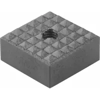 KIPP Gripper Pad w/Tapped Through-Hole: Carbide, Fine, 12 mm Face Wd, M5, 12 mm Overall Ht (MPN K0387.121205)