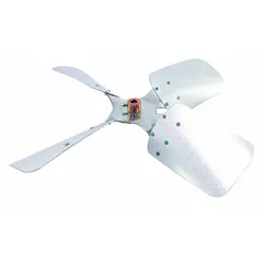 Replacement propeller for HVAC and refrigeration condenser units. Moves air across the condenser coil to dissipate heat and maintain cooling efficiency. Use as a direct replacement in compatible systems.