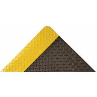 Antifatigue Runner: Diamond Plate, 2 ft x 75 ft, 9/16 in Thick, Black with Yellow Border (MPN 490R2475YB)