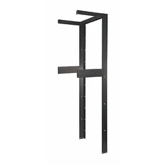 This open-frame rack expansion kit adds 45 rack units of mounting space to an existing open-frame rack system. Constructed of steel with a black powder-coated finish, it includes side stabilizing bars for structural support. Suitable for organizing and securing equipment in data centers, server rooms, and AV installations.