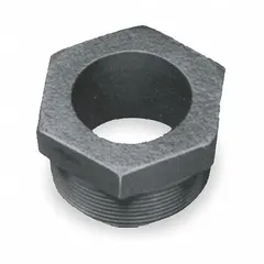 This bung adapter is made of polypropylene and is designed for use with 55-gallon drums. It provides a secure connection for dispensing or filling operations in industrial fluid handling applications.