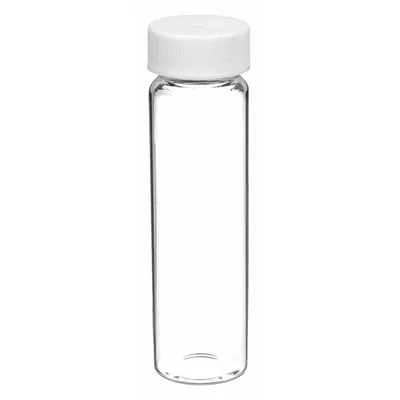 OEM APPROVED VENDOR Glass Sample Vial, 40 mL, Square Bottom, Polypropylene Cap - Glass Sample Vials