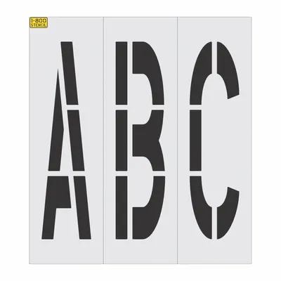 RAE Individual Stencil: A to Z/Blank /Dash (-), 64 in Character Ht - Plastic Stencil Sets