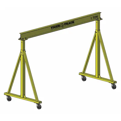 HARRINGTON Portable Gantry Crane: Fixed Span, Adj Ht, 4,000 lb Load Capacity - Fixed-Span Gantry Cranes