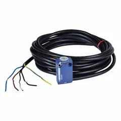 Metallic body and receptacle assembly for limit switches, part of the XCMD series. Features a snap-in base with a 1m PVR cable, 2 mounting holes, and a 1NO/1NC contact configuration. Suitable for use in industrial automation applications such as packaging, material handling, and machine tool systems where reliable switching in confined spaces is required.