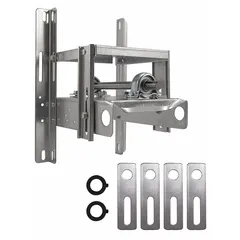 This drive frame assembly provides a rigid mounting base for motor-driven components in HVACR systems. It is used to secure and align fans, blowers, and similar equipment, reducing vibration and maintaining proper belt tension. Suitable for commercial and industrial ventilation, air handling, and refrigeration applications.