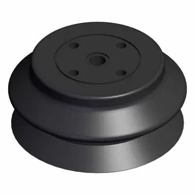 SMC Vacuum Pad: Bellows, w/o Adapter, 5 mm Pad Dia, NBR, Black, 50, 47.5 mm Pad Ht - Bellows Type Automotive & Industrial Vacuum Pads