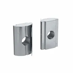 This roll-in T-nut is designed for use with Fath 10 Series T-slot framing. It features a single center threaded hole with 1/4"-20 thread size and fits 0.3-inch slot widths. Made of zinc-plated steel, it provides a secure anchor point for bolts in structural framing applications such as machine guards, workstations, and industrial structures. Sold in packs of 4.