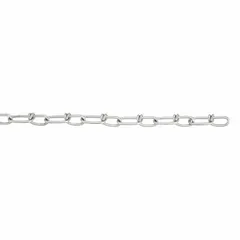 Steel double-loop chain with 4 in trade size and 70 lb working load limit. Suitable for light-duty utility tasks such as securing loads, towing, or tying down equipment.
