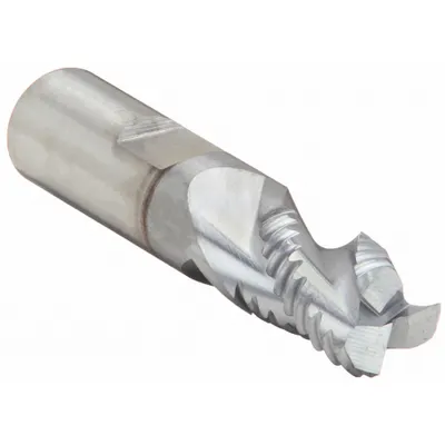 CLEVELAND Roughing End Mill: Carbide, TiCN Coated, 3 Flute, Coarse Pitch, 1/2" Mill Dia - Square Carbide Roughing End Mills for Nonferrous Materials