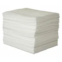 CONDOR Sorbent Pad: 42 oz Volume Absorbed Per Pad, 19 in x 15 in Pad Size (L x W), White, 100 PK
