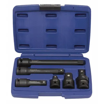 WESTWARD Impact Adapter and Extension Set: 1/2 in Input Drive Size, Black Oxide - Impact Socket Extension & Adapter Sets