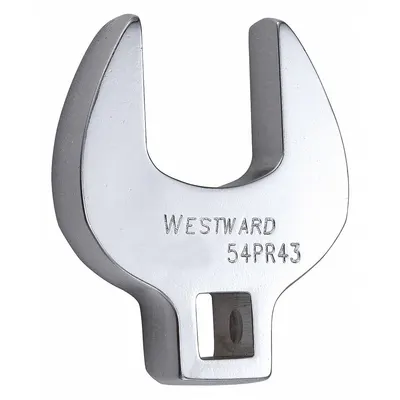 WESTWARD Crowfoot Socket Wrench: Alloy Steel, Chrome, 3/8 in Drive Size - SAE Open End Crowfoot Wrenches