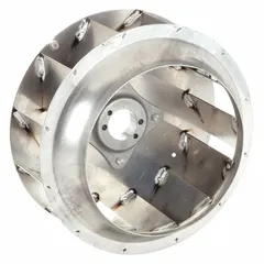 This Dayton blower wheel is a replacement component for HVACR fans and ventilation systems. It is designed to move air in commercial or industrial heating, cooling, and ventilation equipment. Compatible with manufacturer part number 20CK88.