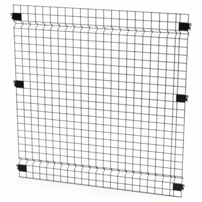 HUSKY RACK & WIRE Welded Wire Panel: 4 ft H x 4 ft W x 1 1/2 in D, Black - Husky Rack & Wire Quick-Assemble Woven-Wire Partition Components