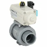 HAYWARD FLOW CONTROL Pneumatically Actuated Two-Way Ball Valve: 1 1/2 in, CPVC, Air to Spring (MPN PSSTBH215STEA9)
