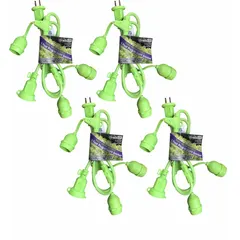This multiple light string fixture includes three Medium (E26) sockets on a 4-foot length, operating on 110 to 220V AC. Sold in a pack of 4, it is used for suspending grow lights or other E26 base bulbs in indoor horticulture, greenhouses, and propagation setups.