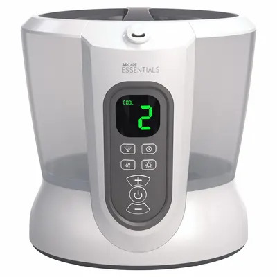 AIRCARE ESSENTIALS Portable Humidifier: Ultrasonic, 1.8 gal Daily Humidification Output, Cool/Warm - Cool & Warm Mist Ultrasonic Portable Humidifiers