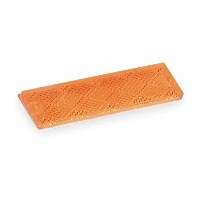 GROTE Reflector: Rectangular, Amber, 4 7/16 in Overall Lg - Stick On Reflectors