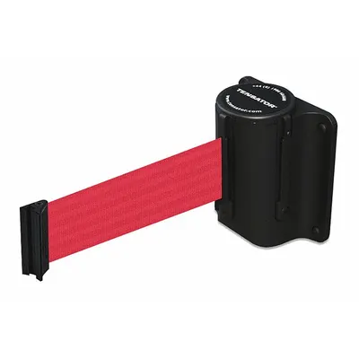 TENSABARRIER Retractable Belt Barrier: Fixed Mounting Plate/Removable Mounting Plate, Pattern - Wall-Mount Retractable Belt Barriers