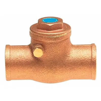 MILWAUKEE VALVE Lead-Free Brass Inline Swing Check Valve, 1/2 in, Sweat x Sweat - Lead-Free Brass Inline Swing Check Valves