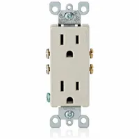 LEVITON Receptacle: Decorator Duplex, 5-15, Light Almond, 125V AC, 15 A, 2 Pole / 3 Wire (MPN 5325-T)