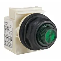 SCHNEIDER ELECTRIC Pilot Light: 30 mm Panel Mounting Size, Green, Incandescent, 9001SK Series (MPN 9001SKP35G31)