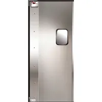 Swinging Door: Aluminum, 1 Doors, Gray, 3 ft Door Wd, 7 ft Door Ht, Window Included, Aluminum, Zinc (MPN 999-00301)