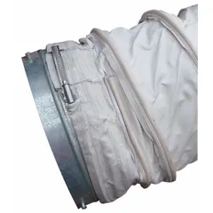 This canvas duct is designed for use with direct-fired portable gas remediation and tent heaters. It directs heated air to specific areas in applications such as construction drying, water damage restoration, and temporary heating for tents or worksites. The duct has an 18-inch diameter and 1/16-inch thickness, constructed from canvas with high-temperature material.