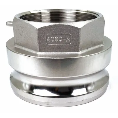 OEM Cam and Groove Adapter: 4 in Coupling Size, 3 in-8 Thread Size - Type A Stainless Steel Cam & Groove Fittings