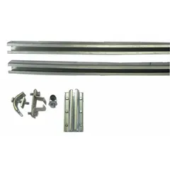 Track festoon kit for supporting and guiding cables or hoses along moving equipment such as cranes or hoists. Requires a minimum of 53 ft of cable or hose. Includes hangers for installation.