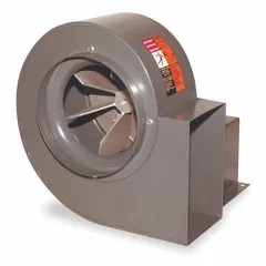Direct-drive blower with a 12 1/2-inch wheel, operating at 1,725 RPM fan speed and delivering airflow from 166 cfm to 2,461 cfm. Suitable for general ventilation, exhaust, and air movement in industrial and commercial facilities.