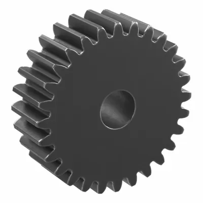 KHK GEARS Hubless Spur Gear: Module m 1.5, 28 Teeth, 10 mm Bore Dia, Black Oxide Coated Carbon Steel - Hubless Metric Spur Gears