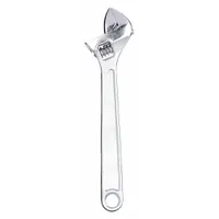 WESTWARD Adjustable Wrench: Alloy Steel, Chrome, 18 in Overall Lg, 2 1/4 in Jaw Capacity, Plain Grip (MPN 1NYA7)