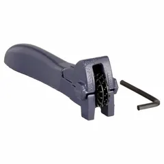Cutter-type dresser designed for truing and shaping grinding wheels with thicknesses from 1/2 in to 1 in. Restores cutting surfaces by removing glazing and loading, suitable for bench and pedestal grinders in metalworking and maintenance operations.