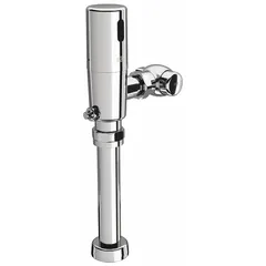 Battery-powered automatic flush valve for top-spud toilets. Provides 1.28 gallons per flush with sensor activation for touch-free operation. Designed for commercial restroom installations with 11-1/2 in rough-in.